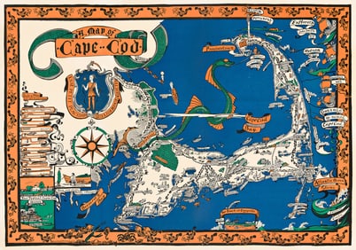 Mélanie Elisabeth Leonard. A Map of Cape Cod. 1926.