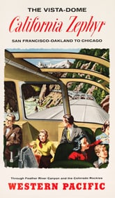 Designer Unknown. The Vista - Dome California Zephyr / Western Pacific. Circa 1950.