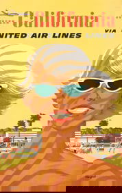 Stanley Walter Galli. Southern California Via United Air Lines. Circa 1955.