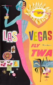 David Klein. Fly TWA / Las Vegas. Circa 1950s.