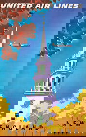 Joseph Binder. United Air Lines / New England. 1957.