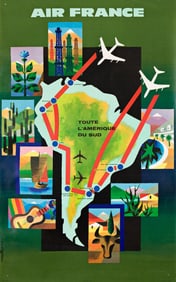 Jacques Nathan-Garamond. Air France / Toute l'Amérique du Sud. 1965.