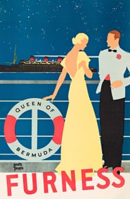 Adolph Treidler. Furness / Queen of Bermuda. Circa 1937.