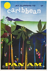 Aaron Fine. Pan Am / Jet Clippers to Caribbean. Circa 1960.