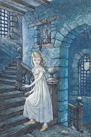 Charles Folkard, (1878-1963), "So up she went, stair after stair." 1949.