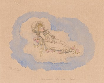 Kate Greenaway, English (1846-1901), Four illustrations of girls. 1883-1884.