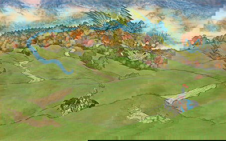 Michael Hague, (b. 1948), The Book of Dragons endpapers, 1995.