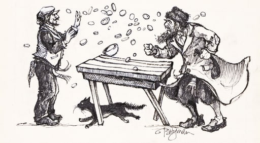 Trina Schart Hyman, (1939-2004), "Money from a Table" and "The Candlesticks." 1995.