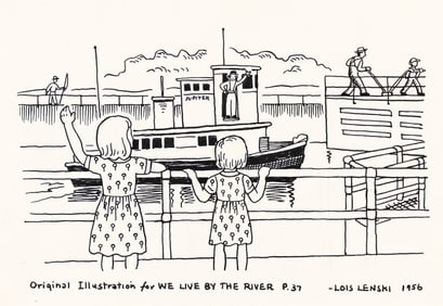Lois Lenski, (1893-1974), Three illustrations for the "Roundabout America" series. 1956-62.