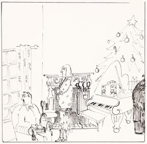 James Marshall, (1942-1992), Group of 3 illustrations, Christmas Party: before and after. Circa