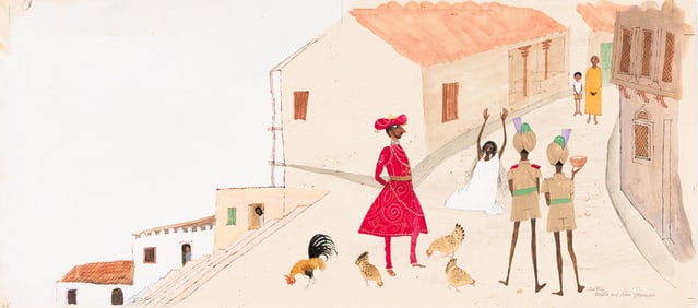 Alice and Martin Provensen, (1918-2018 / 1916-1987), The king visits the villagers. 1980.