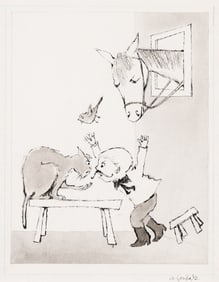 Maurice Sendak, (1928-2012), Cat and Martin arguing in the cellar. 1957.