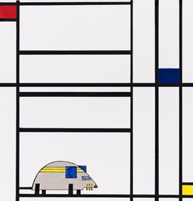 Jane Breskin Zalben, (b. 1950), Baumouse: Janson riffs painting in the style of Piet Mondrian. 2012.