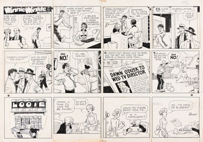 Martin Branner, (1888-1970), Winnie Winkle 8-panel and Looie 4-panel comic strip. 1954.