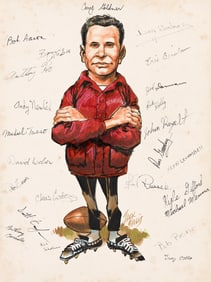 Jack Davis, (1924-2006), Football Coach specialty illustration. 1971.