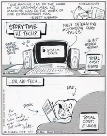 Michael Fry, (b. 1959), "Storytime: High-Tech / Low-Tech." 1994.