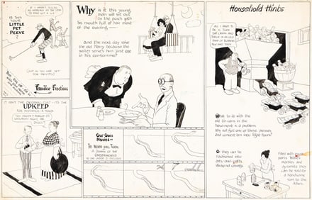 Frank O King, (1883-1969), Editorial cartoon printed with The Rectangle. 1917.