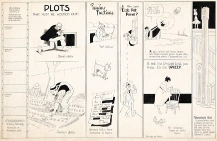 Frank O King, (1883-1969), Editorial cartoon printed with The Rectangle. 1917.