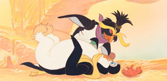 MGM / Don Bluth Entertainment, The Pebble and the Penguin animation concept color key painting.