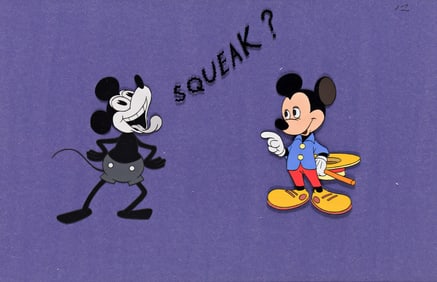 Walt Disney Studios, "The Old vs. New: Squeak?" The Mickey Mouse Anniversary Show animation cel