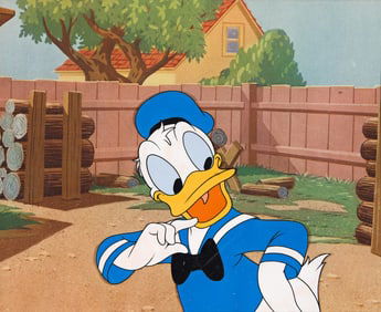 Walt Disney Studios, Donald Duck animation cel, Duck For Hire. 1957.