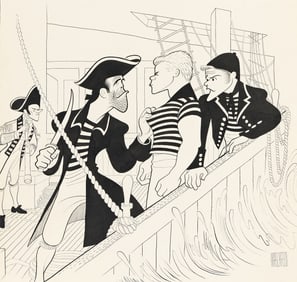 Albert Hirschfeld, (1903-2003), Jason Robards in Billy Budd. 1959.
