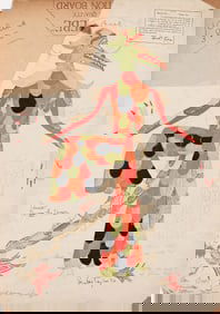 Prentiss H Taylor, American (1907-1991), Dragon costume design, 1926.