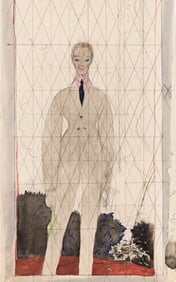 Georges Lepape, (1887-1971), Study for "Portrait d'un Jeune Homme." 1918.