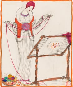 Georges Lepape, (1887-1971), "Penelope: Robe d'Interieur" study. 1913.