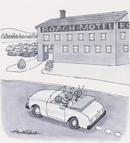 (New Yorker) John Bernard Handelsman, (1922-2007), "Let's try it. We won't tell them we're flies,"