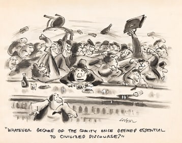 (New Yorker) Lee Lorenz, (1932-2022), “What ever became of the comity once deemed essential to