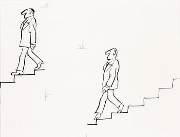 (New Yorker) Mischa Richter, (1910-2001), Devil in the Subway station, group of 4 sequential