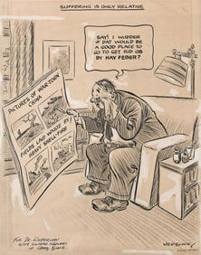 Herbert Block, (1909-2001), "Suffering is only relative." 1937.