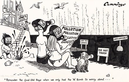Michael Cummings, (1919-1997), "Remember the good old days when we only had the 'H' bomb to worry
