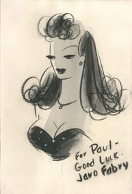 Jaro Fabry, (1912-1953), Hollywood starlet cartoon. Circa 1940.
