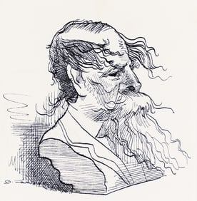 David Levine, (1926-2009), Portrait of Charles Dickens. 1965.