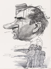 David Levine, (1926-2009), Portrait of Richard Nixon, 1970.