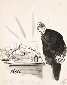 Lee Lorenz, (1932-2022), "Are you humming protest songs, Frazier?" 1966.