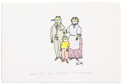 William Steig, (1907-2003), Unused title page illustration for Gorky Rises. Circa 1980.