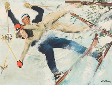 Gilbert Bundy, (1911-1955), "She saw a bluish blur, and then she hit him." 1949.