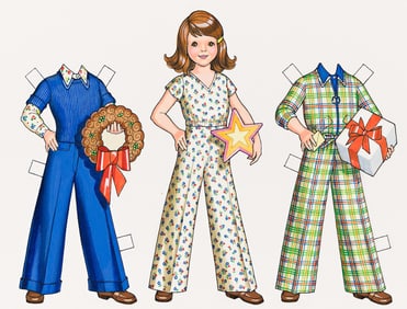 Ginnie Hofmann, (1920-2014), Betsy McCall Christmas paper doll illustrations. 1973.