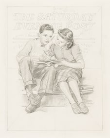 Frances Tipton Hunter, (1896-1957), 2 studies, "Helping with homework." 1940.