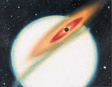 Davis Meltzer, (1930-2017), 7 quasar and black hole illustrations 1980.