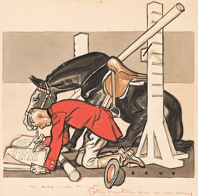 Herbert Andrew Paus, (1880-1946), Dressage lesson. 1941.