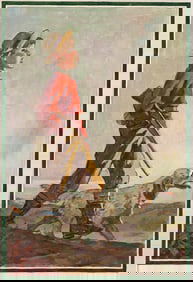 Frederic Stanley, (1892-1967), Boy with rifle and dog. Circa 1940.