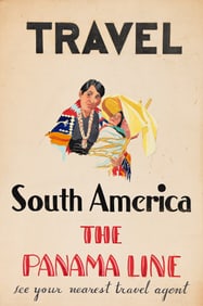 Artist Unknown, Travel the Panama Line, circa 1940.