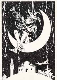 Nicky Zann, (1943 - 2020), American Express Travel Envoy Service holiday promotion. Circa 1990.