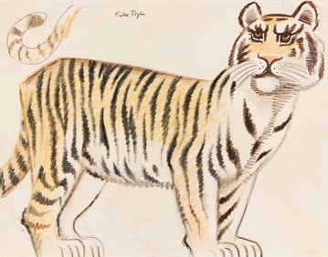 Miguel Covarrubias, (1904-1957), Study for Felix Tigris. Circa 1940.