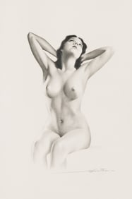 Warner Kreuter, (1899-1986), Seated Nude Study. Circa 1930.