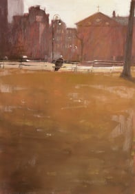 Bernard Fuchs, (1932-2009), Park bench. Circa 1970.